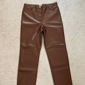Artizia Chocolate Leather Trousers